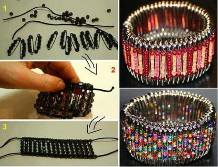 Krásny nápaditý náramok... len dúfajte že sa vám nerozopnú zicherky :D